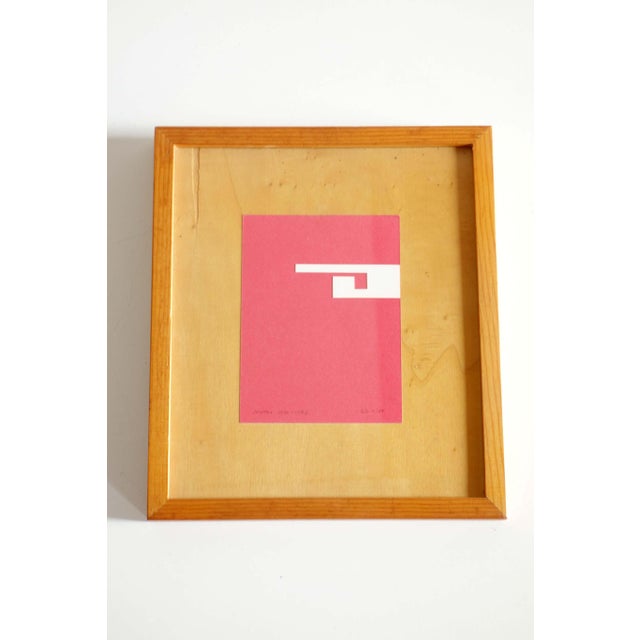 1980s Bruno Munari, Pink & White, 1986, Serigraph, Framed For Sale - Image 5 of 5