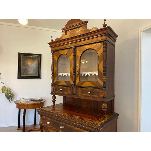Brown Wilhelminian Style Kitchen Buffet Cabinet For Sale - Image 8 of 14