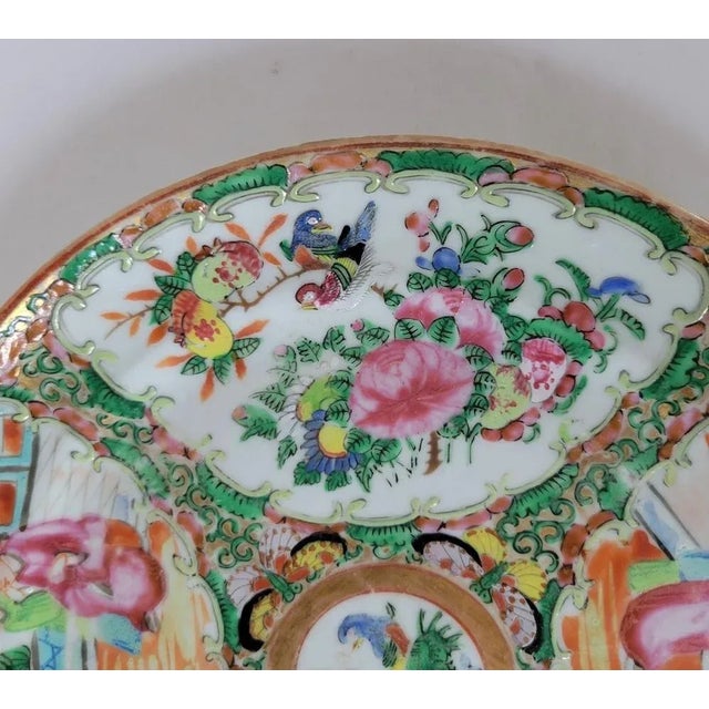 Chinese 8" Antique 19th C Rose Medallion Porcelain Plate For Sale - Image 3 of 6