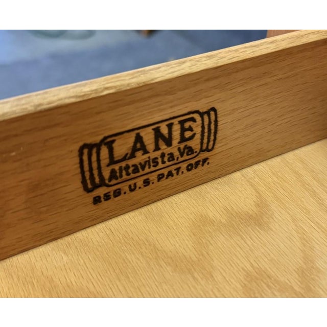 Mid 20th Century Modern Lane Tuxedo Bowtie-Inlaid China Cabinet/Buffet For Sale - Image 16 of 18