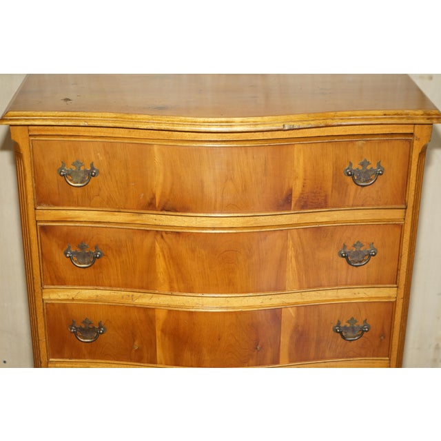 Beige Vintage Wide Burr & Burl Yew Wood Chest of Drawers, Set of 2 For Sale - Image 8 of 18