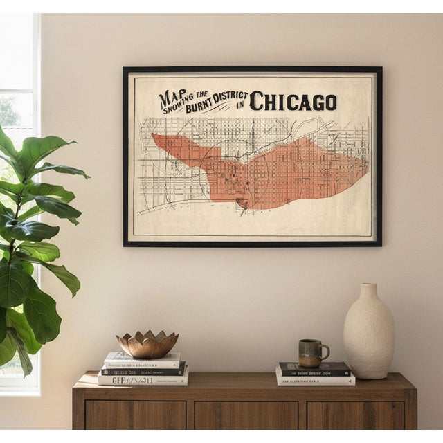The Chicago Fire Map illustrates the burnt district of the Great 1871 fire. Restored and printed on heavyweight fine art...
