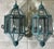 Pair of Vintage Solid Brass & Beveled Glass Wall Lantern - Sconces - Verdigris For Sale - Image 13 of 14