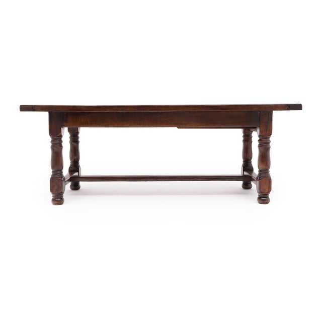 Wood Antique French Farm Table, Solid Wood For Sale - Image 7 of 9