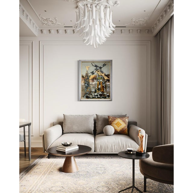 Metal Andrea Stella "The Man of the Mill" Gold Leaf Oil Mixed Media Painting, Figurative, Italian Contemporary Art, 2010 For Sale - Image 7 of 8