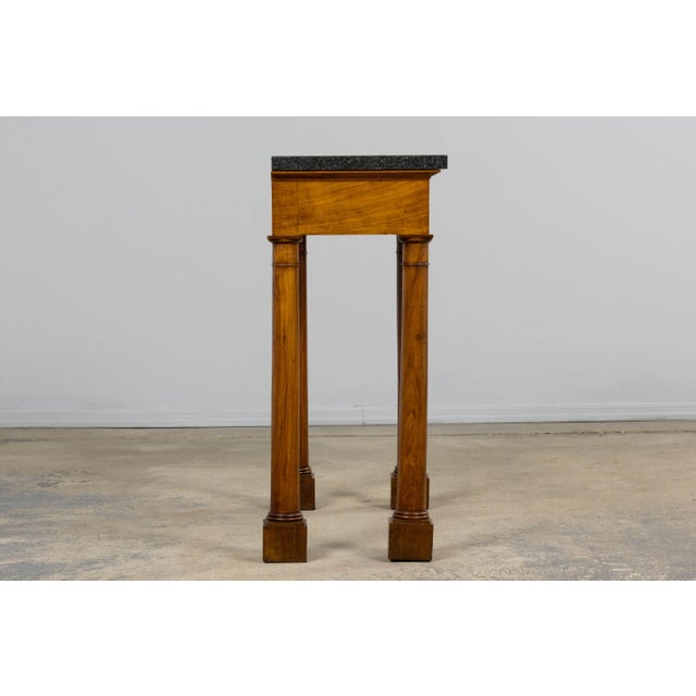 Early 19th Century French Empire Mahogany Console W/ Dark Gray Granite Top For Sale - Image 9 of 17