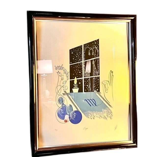 1980s Erte, "The Zodiac Suite" Prints, Framed - Set of 12 For Sale - Image 10 of 13