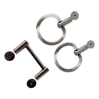 Vintage Lucite Set Bathroom Towel Bar & Toilet Paper Holder For Sale