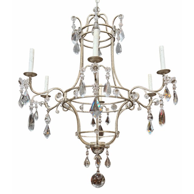 Formations Dennis and Leen Formations DuPont French Crystal Chandelier For Sale - Image 4 of 7