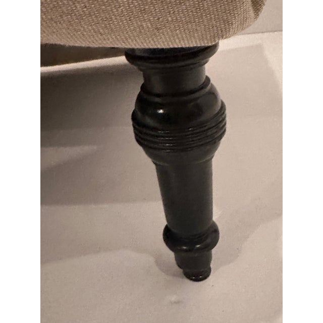 Tan Billy Baldwin Style Linen Upholstered Slipper Chair For Sale - Image 8 of 8