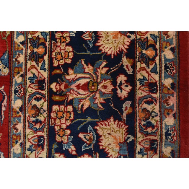 Najafabad Rug 11′ X 17’5” Red Wool Vintage Traditional Hand-Knotted Carpet For Sale - Image 11 of 16