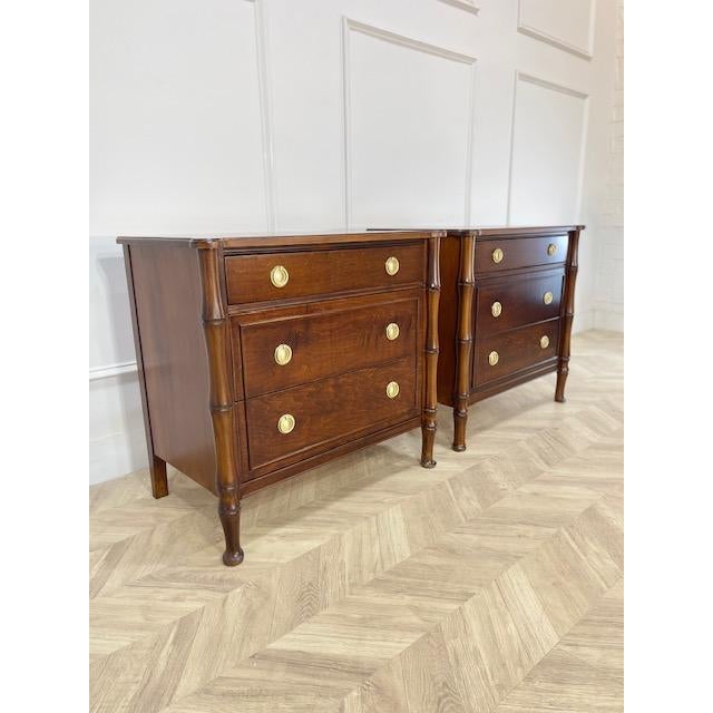 Pair of Custom-Built Faux Bamboo Stained Large Nightstands For Sale - Image 4 of 10
