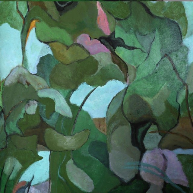 Virginia Brundage Green Botanical Abstract Painting St. Petersburg Florida For Sale - Image 9 of 12