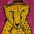 Jaguar on bright pink background wearing a hat. Original folk art acrylic painting by artist Morgan Evans. I know most...