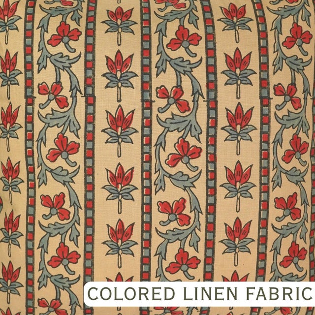 Not Yet Made - Made To Order Floral Block Print Frill Cushion Cover Handmade Artisan Boho Throw Pillow 24x24 Inch Mhalaxmi For Sale - Image 5 of 6