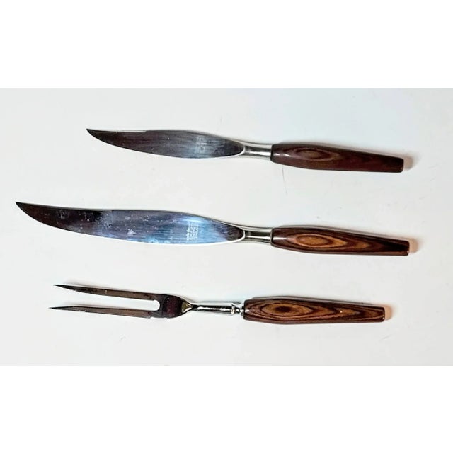 Mid-Century Modern Mid Century Danish Modern Carving Set- Set of 3 For Sale - Image 3 of 3