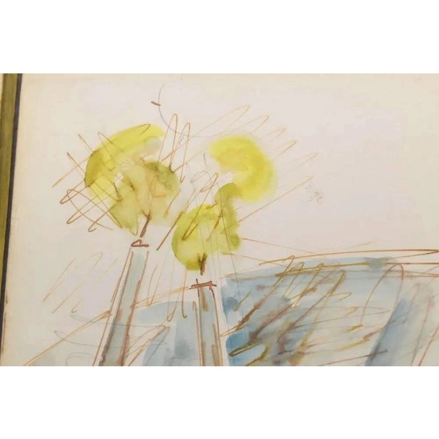 Large Chaim Gross Original Watercolor Rabbi Man in Prayer Judaica Painting Art For Sale - Image 4 of 5