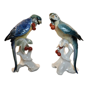 Rare Pair of Karl Ens Parrots