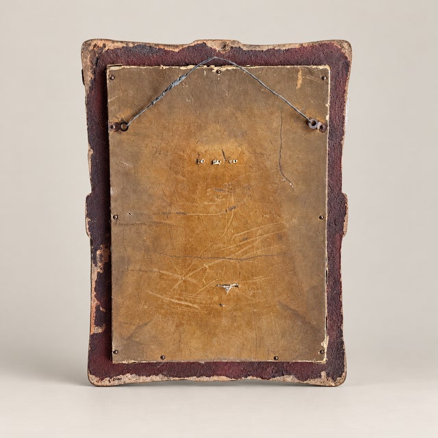 Mid 20th Century Oceanic-Style Hand-Carved Wood Mirror With Red Lacquer For Sale - Image 4 of 4