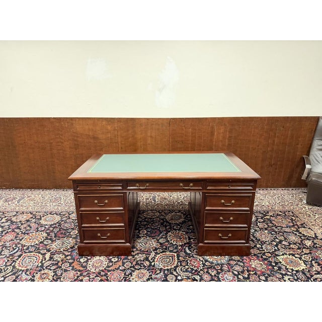 English Desk in Teak with Leather For Sale - Image 4 of 18
