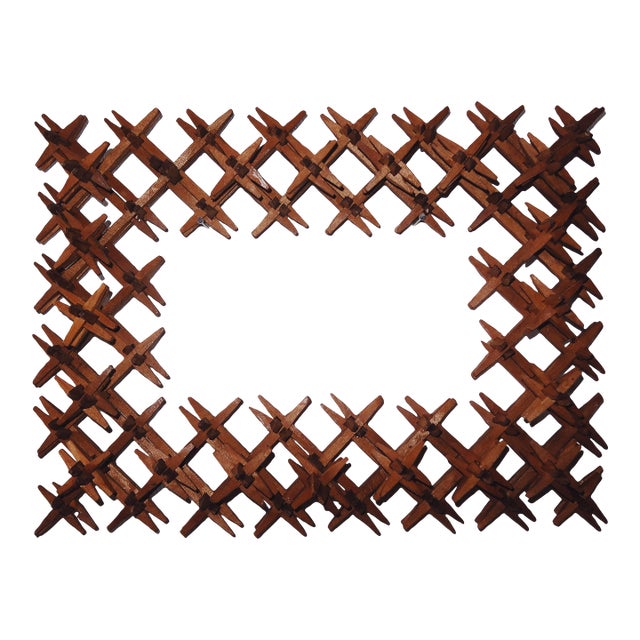 19th Century Tramp Art Crown of Thorns Frame 18" For Sale