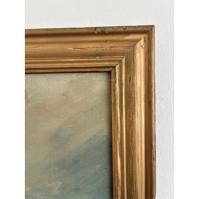 Vintage Signed Sailing Ship Seascape Oil Painting For Sale - Image 4 of 13