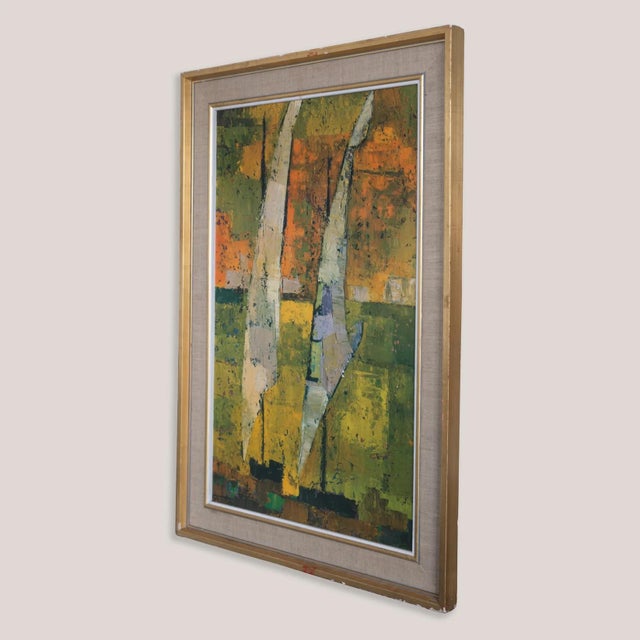 Abstract Seascape with Two Sailing Boats, 1950s, Lithograph For Sale - Image 3 of 7