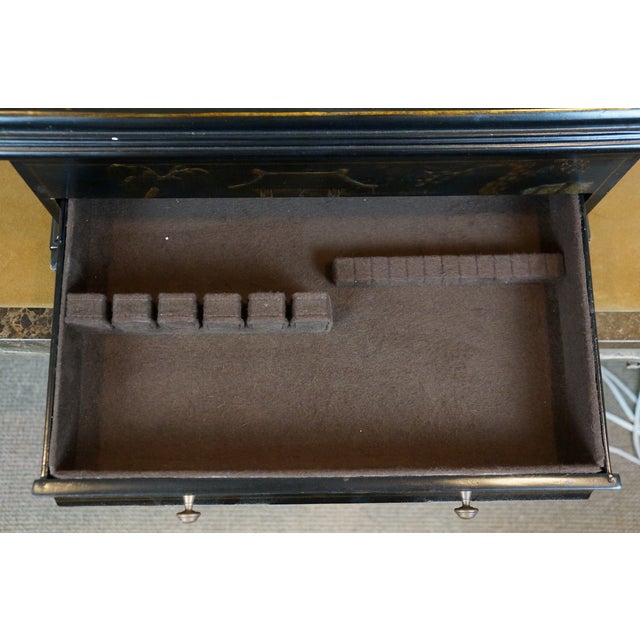 Maitland - Smith Chinese Chinoiserie Lacquered Silverware Flatware Chest Box For Sale - Image 10 of 11