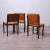 Beautiful set of four 1970s chairs, produced in the Sormani style. Wooden frame, brown leather seat and backrest. Height:...
