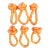 Vintage Melon Orange Fabric Knot Napkin Rings, Set of 6 For Sale