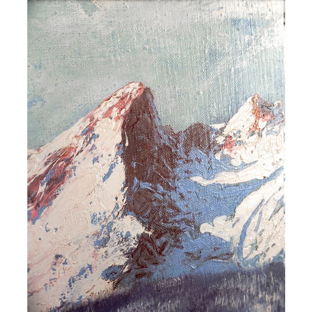 1940s Winter's Snowy Tatra Mountains With Pines and Stream by Laszlo Neogrady For Sale - Image 5 of 5