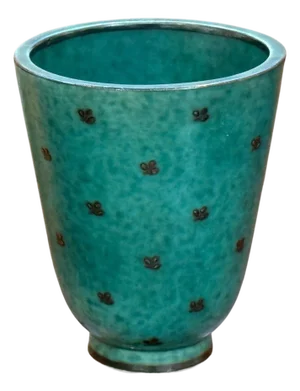 Wilhelm Kage, Green Ceramic, Argenta Vase, Sweden, 1930s