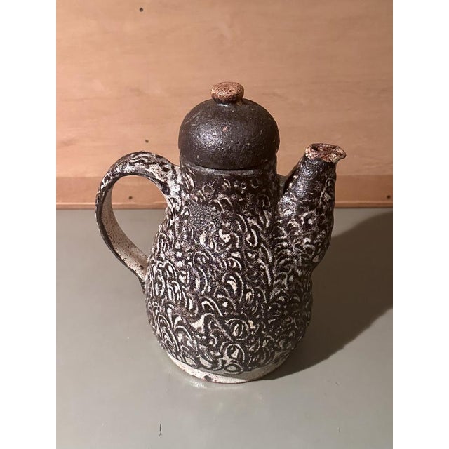 Rustic Studio Ceramic Coffee Pot by Helma Klett, Fredelsloh, Germany, 1970s For Sale - Image 13 of 15