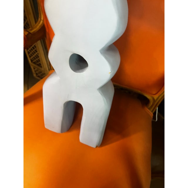 Vintage Light Blue Wooden Mexican Sculpture For Sale In Atlanta - Image 6 of 11