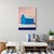 Barn, Palette #5 by Justin Wheatley | Acrylic on Canvas Blue Barn With Pink Sky For Sale - Image 9 of 10