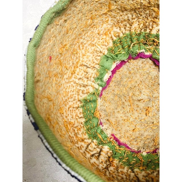 1940s Vintage Hand Made Beaded Pashtun Afghanistan Hat For Sale - Image 6 of 12