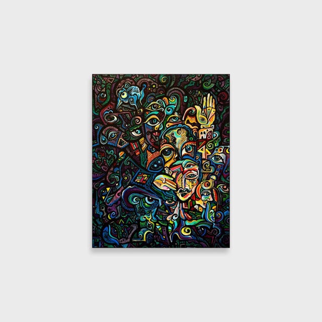 This is a one-of-a-kind original cubist painting by San Diego artist, Alexander Arshansky. Its dimensions are 20"x16"x2"....