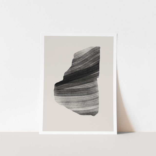 Abstract open edition giclee print. 20"x28" Elegant black geometrical figure on beige background. Printed on matte art...
