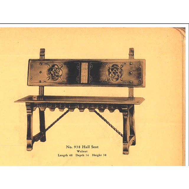 1930's Kittinger Furniture Spanish Baroque Style Iron-Mounted Walnut Hall Bench For Sale - Image 16 of 17