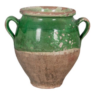 19th Century French Terracotta Confit Pot 11.25"h For Sale
