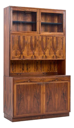 Erik Brouer for Brouer Furniture Mid Century Danish Rosewood Credenza and Hutch