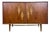 Mid Century Modern Walnut, Cane & Brass Credenza / Media Stereo Cabinet Restored For Sale