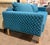 Mid-Century Modern Teal Sleeper Sofa Attributed to Copenhagen Imports For Sale - Image 3 of 4