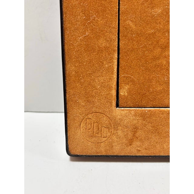 1970s Southwestern Tooled Leather Picture Frame With Croc Embossed Accents For Sale - Image 10 of 10