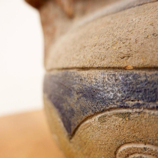 Ceramic Early 20th Century Neolithic Terracotta Devil Gargoyle Vase For Sale - Image 7 of 12