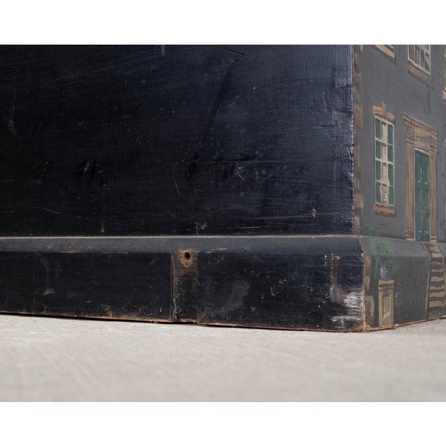 19th C. English Georgian Painted Pine Blanket Chest Manor Façade For Sale - Image 12 of 18