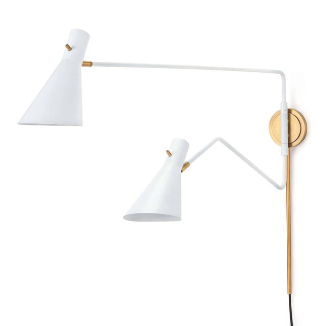 Metal Regina Andrew Spyder Steel Sconce, White & Natural Brass For Sale - Image 7 of 7