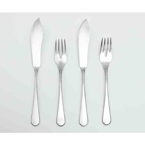 1970s Vintage Italian Silver Fish Cutlery, 1970s, Set of 12 For Sale - Image 5 of 7