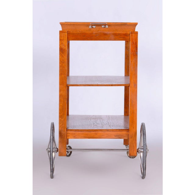 French Art Deco Walnut Trolley, 1920s For Sale - Image 11 of 12