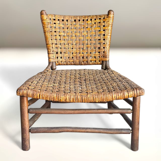 1940s 1940s Pair of Signed Old Hickory Open Weave Lounge Chairs For Sale - Image 5 of 8